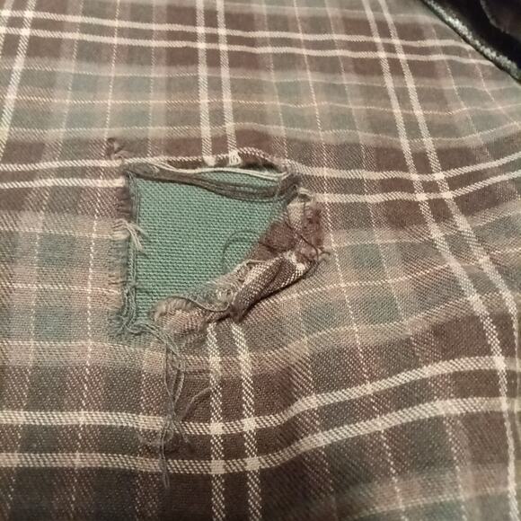 Carhartt 2XL Long Sleeve Shacket Green Flannel Lined Button Up Workwear C Pics - Picture 7 of 13